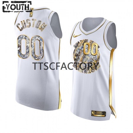 Golden State Warriors Custom Nike 2022 Golden Diamond Edition Valkoinen Lasten Pelipaidat Swingman